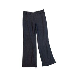 Loft Womens Julie Wool Blend Wide Leg Dress Pants Size 8 Charcoal Gray